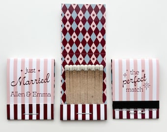 Custom Matchbooks, Wedding Favors, Printed Design, Not a Sticker, Personalized Made-to-Order Matches, The Perfect Match, Party, Shower Favor