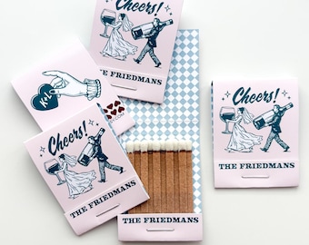 Custom Matchbooks, Wedding Favors, Printed Design, Not a Sticker, Personalized Made-to-Order Matches, The Perfect Match, Party, Shower Favor