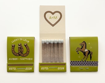 Custom Matchbooks, Wedding Favors, Printed Design, Not a Sticker, Personalized Made-to-Order Matches, The Perfect Match, Party, Shower Favor