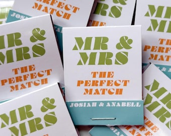 Custom Matchbooks, Wedding Favors, Printed Design, Not a Sticker, Personalized Made-to-Order Matches, The Perfect Match, Party, Shower Favor
