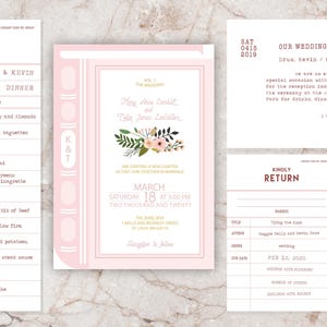 Printable Book of Love Wedding Suite, Book Wedding Invitation, Story Book Invitations, Library Invite, Literary Wedding, Save the Date, RSVP