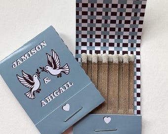 Custom Matchbooks, Wedding Favors, Printed Design, Not a Sticker, Personalized Made-to-Order Matches, The Perfect Match, Party, Shower Favor
