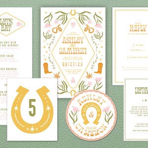 Printed Western Wedding Invitation, Southwestern Invitation Suite, Desert Wedding, Ranch Wedding, Texas Wedding, Cowboy Stationary Invites