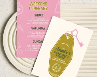 Printable Camp Bachelorette Invitation, Itinerary, Hen Do, Bachelorette Party Invite, Desert, Camping, Bachelorette Weekend, Girls Getaway
