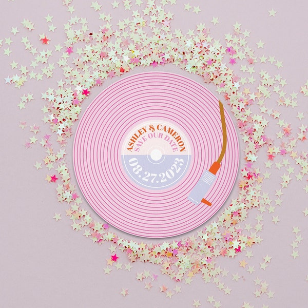 Retro Record Coaster, SHIPS FREE! Custom Drink Coasters, Music Wedding Coaster, Wedding Favors, Beverage Cocktail Beer, Record Player, Vinyl