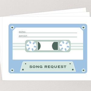 TÉLÉCHARGEMENT IMMÉDIAT PDF carte de demande de chanson, carte de musique de mariage, soirée dansante rétro, carte de cassette, téléchargement numérique, demande de musique imprimable