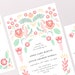 Printed Coral Mint Folk Flower Wedding Invitation Suite, Coral Mint Floral, Summer Wedding ...