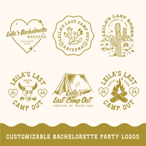 Logotipo personalizado para despedida de solteira, logotipos para festas de casamento, designs SVG, casamento ocidental, festa de despedida de solteira, acampamento de solteira, último rodeio, Texas, Arizona, Nevada