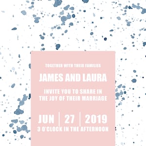 Printable Paint Splatter Wedding Invitation, Ink Splatter Wedding ...