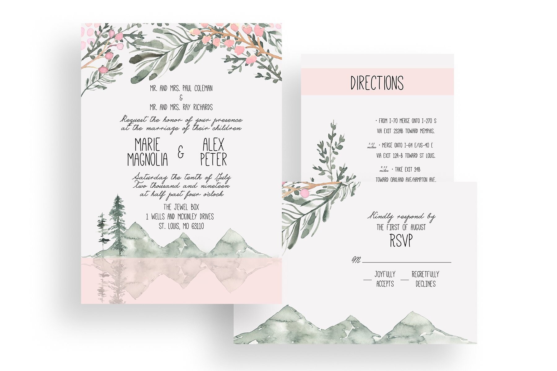 Printable Rustic Wedding Invitation Suite Rustic Wedding | Etsy