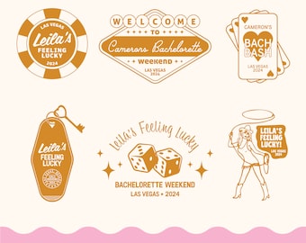 Custom Vegas Bachelorette Logo, Las Vegas Bridal Party Logos, SVG Designs, Desert Wedding, Bach Bash, Vegas Getaway, Poker, Cowgirl, Dice