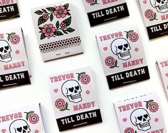 Custom Matchbooks, Wedding Favors, Printed Design, Not a Sticker, Personalized Made-to-Order Matches, The Perfect Match, Party, Shower Favor