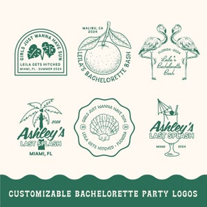 Benutzerdefiniertes Strand Bachelorette Logo, Brautparty-Logo, SVG-Design, Hochzeit in Florida, Bach Bash, Tropischer Kurzurlaub, Ozean-Logo, Hochzeit am Bestimmungsort