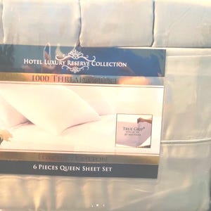 HOME LUXURY  Egyptian Cotton 100% Pure Hotel Luxury in Platinum Grey.  1,000 Thread Count & Deep Queen-size.  Set includes 6 separate pcs.