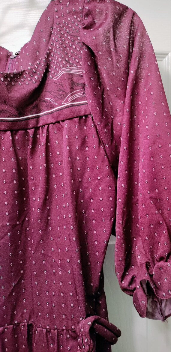 Full Length Soft and Silky Vintage Plum-Colored D… - image 3