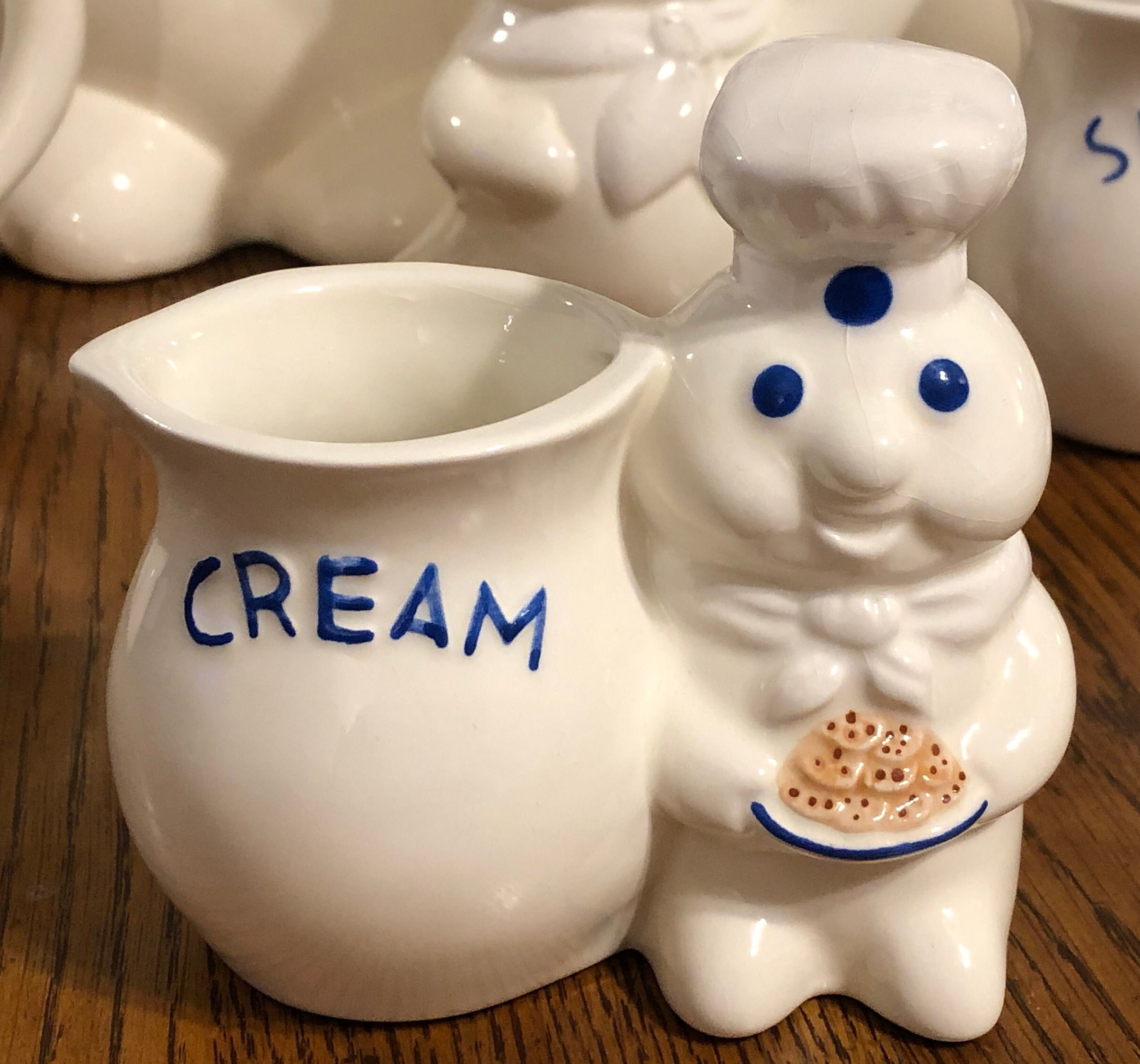 Pillsbury Poppin Fresh Vintage Sugar and Creamer Set With Box - Etsy
