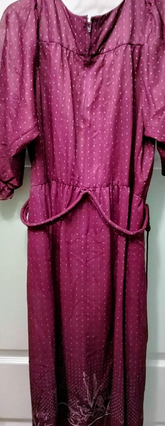 Full Length Soft and Silky Vintage Plum-Colored D… - image 2