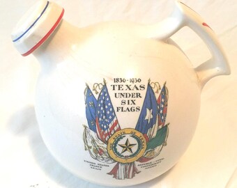 TEXAS GIFT  Texas Centennial Rare Ball Jug.   This antique museum quality pitcher, coffee or tea pot shows zero signs of use!!