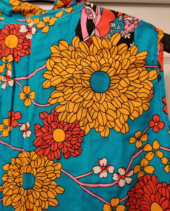 Lucky Chrysanthemum Asian Style Dress Vintage Sle… - image 5