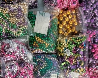 MARDI GRAS  New Beads Bulk Prices, Team and School Colors New Necklaces!   Pageantry, Parades, Partying!  High quality!  1 Dollar+