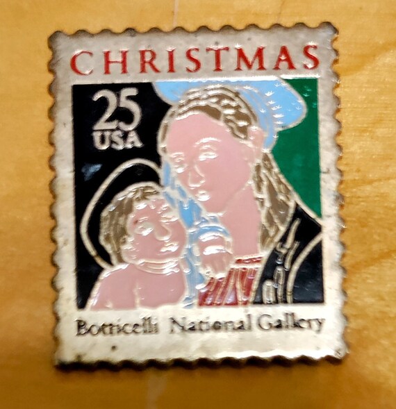 USPS Commemorative Stamp Pin Christmas Theme Gem