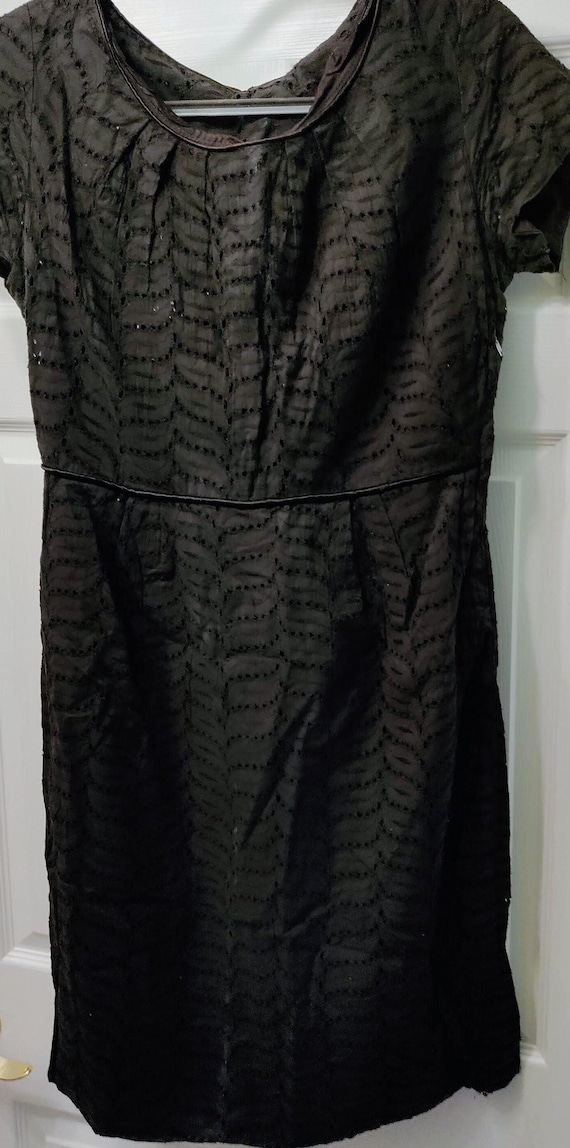 Gorgeous Full Cotton Lace 1940's Black Wiggle Dres