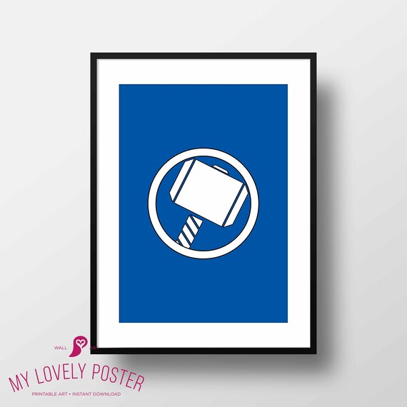 Thor Poster Avengers Marvel Super Hero Sign Home Decor Superhero Decor Boys Room Decor Superhero Bedroom Superhero Party