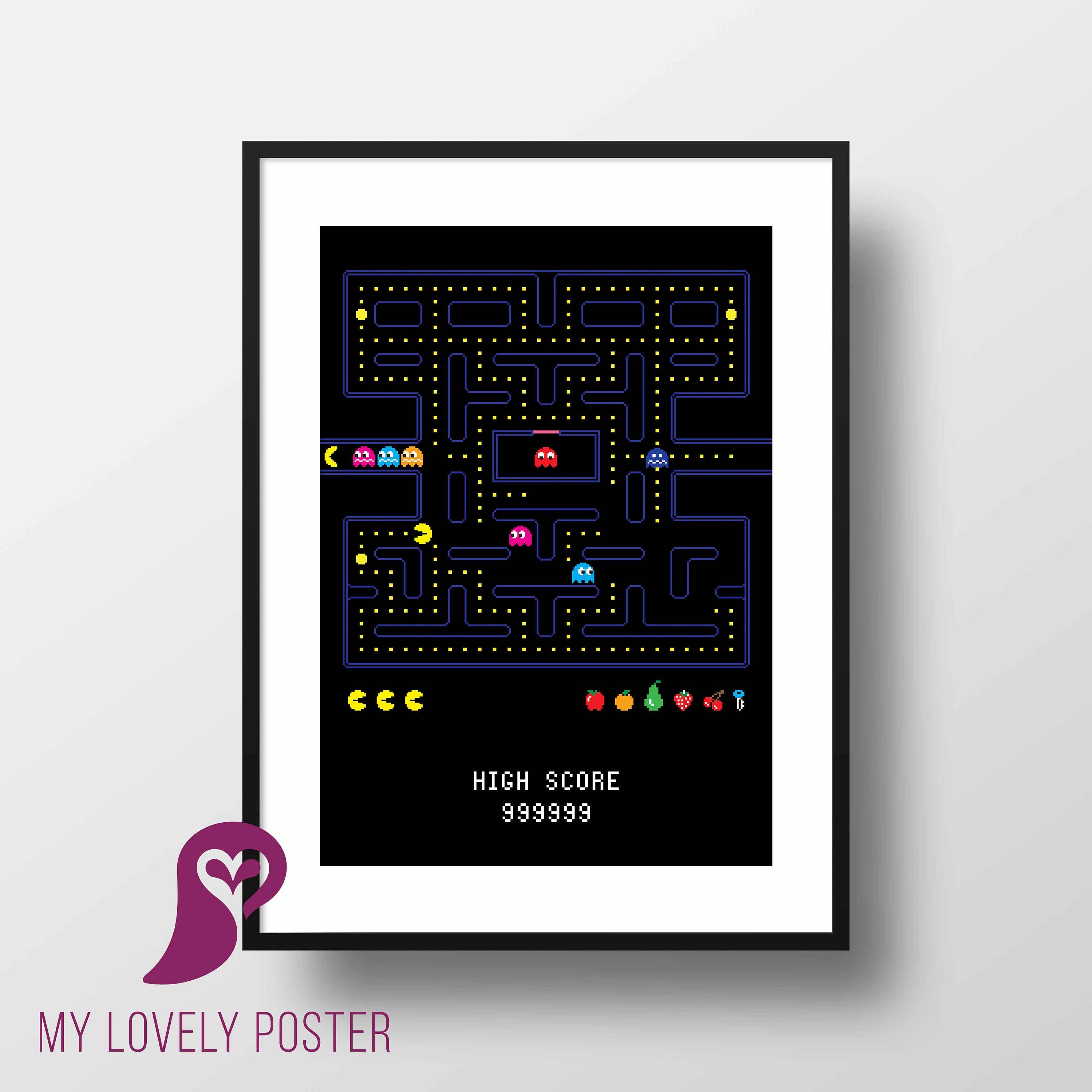 Pac Man Poster Video Game Games Wall Art Home Decor | Etsy