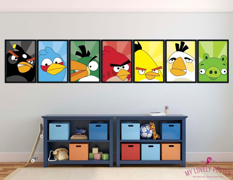 Angry Birds Poster Black Bird Game Decor