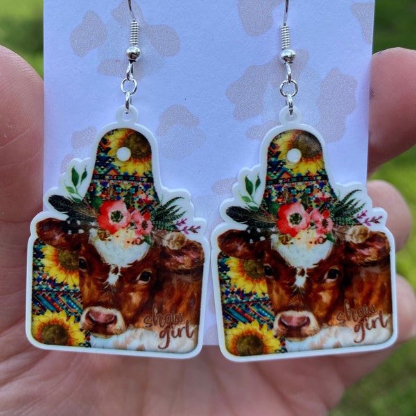 Hereford Braford  Cow Show Girl Stock Show  Earring Set