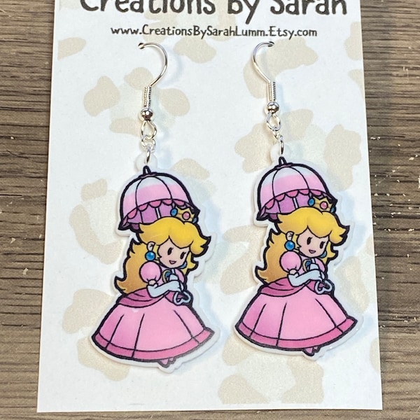 Super Mario Earrings Princess Peach Toad Yoshi SMB Super Mario Bros