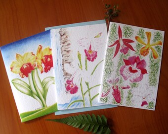 Art Card, Orchids Card, Floral Card, Wall Art