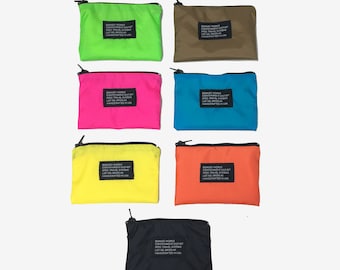 Mini Pouch in Water Resistant Nylon. Small Zip Wallet, Coin Pouch, Zipper Pouch. Gift for Him/Her. Made in USA.