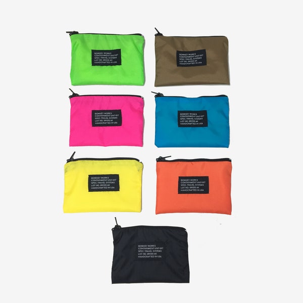 Mini Pouch in Water Resistant Nylon. Small Zip Wallet, Coin Pouch, Zipper Pouch. Gift for Him/Her. Made in USA.