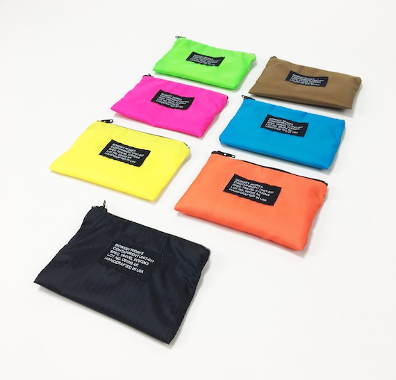 Mini Pouch in Water Resistant Nylon. Small Zip Wallet Coin Pouch Zipper Pouch. Gift for Him Her. Made in USA