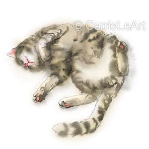Tabby cat print, Cat art, Cat prints, Watercolor cat, Watercolor tabby cat, Wall decor, Cat decor, Cat lover, Cat gift, Tabby cat painting