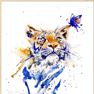 Tiger Wall Art, Watercolor Tiger Prints, Tiger Poster, Tiger Print, Tiger Art, Tiger and Butterfly, Tiger Gift, Tiger lover, Tiger painting