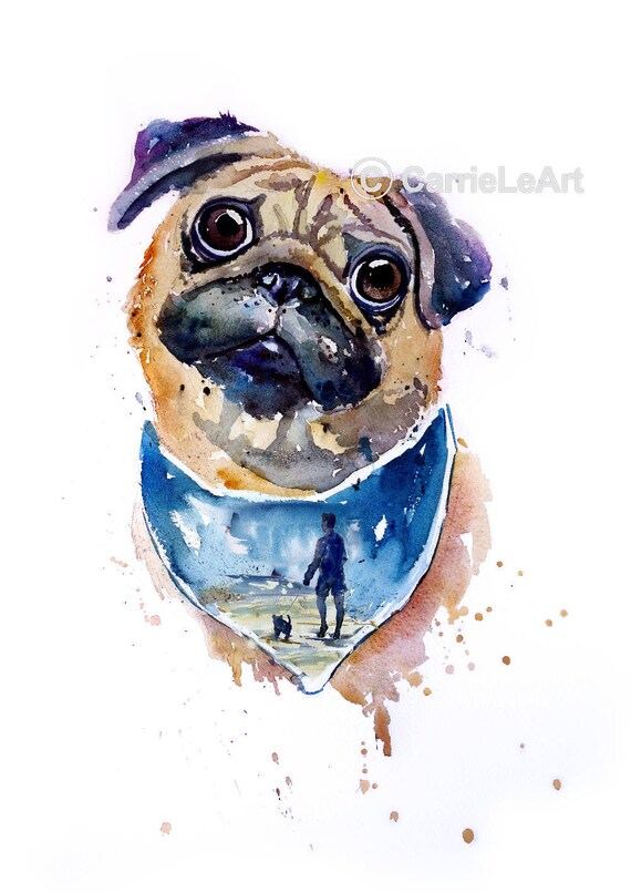 PUG PRINT.Original Watercolour Pug Portrait.Pug Painting.Pug Art.Pug Poster.Pug wall art.Dog Print.Pug lover.Pug watercolour.Pet print. PUG PRINT.Original Watercolour Pug Portrait.Pug Painting.Pug Art.Pug Poster.Pug wall art.Dog Print.Pug lover.Pug watercolour.Pet print.