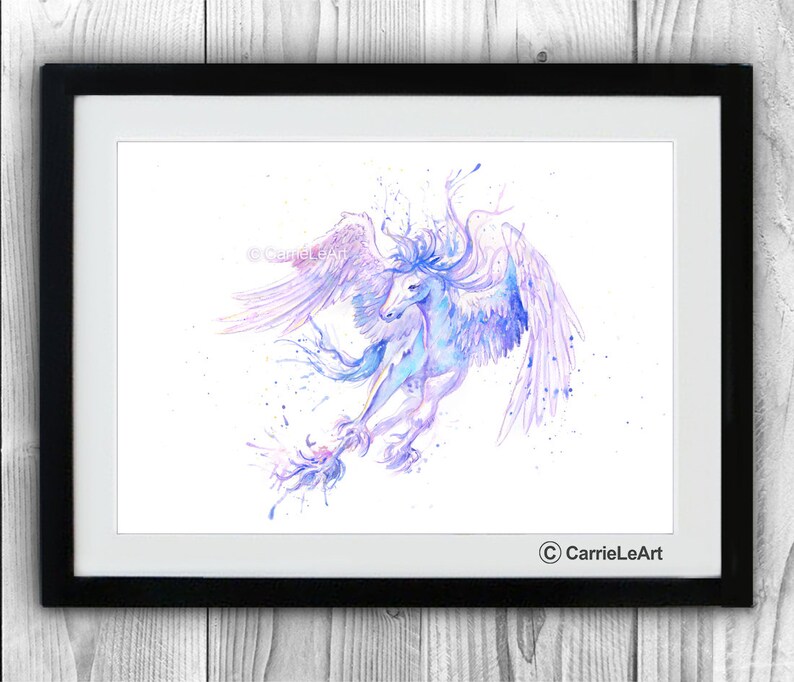 Pegasus Print Horse Wall Art Pegasus Paintinghorse Prints Etsy