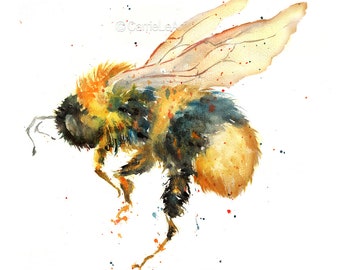 Bumble Bee print, Bee print, Insect print, Bee watercolor, Bee painting;Bumble Bee gifts;Bumble Bee watercolor;Bee wall art;Bumble Bee decor