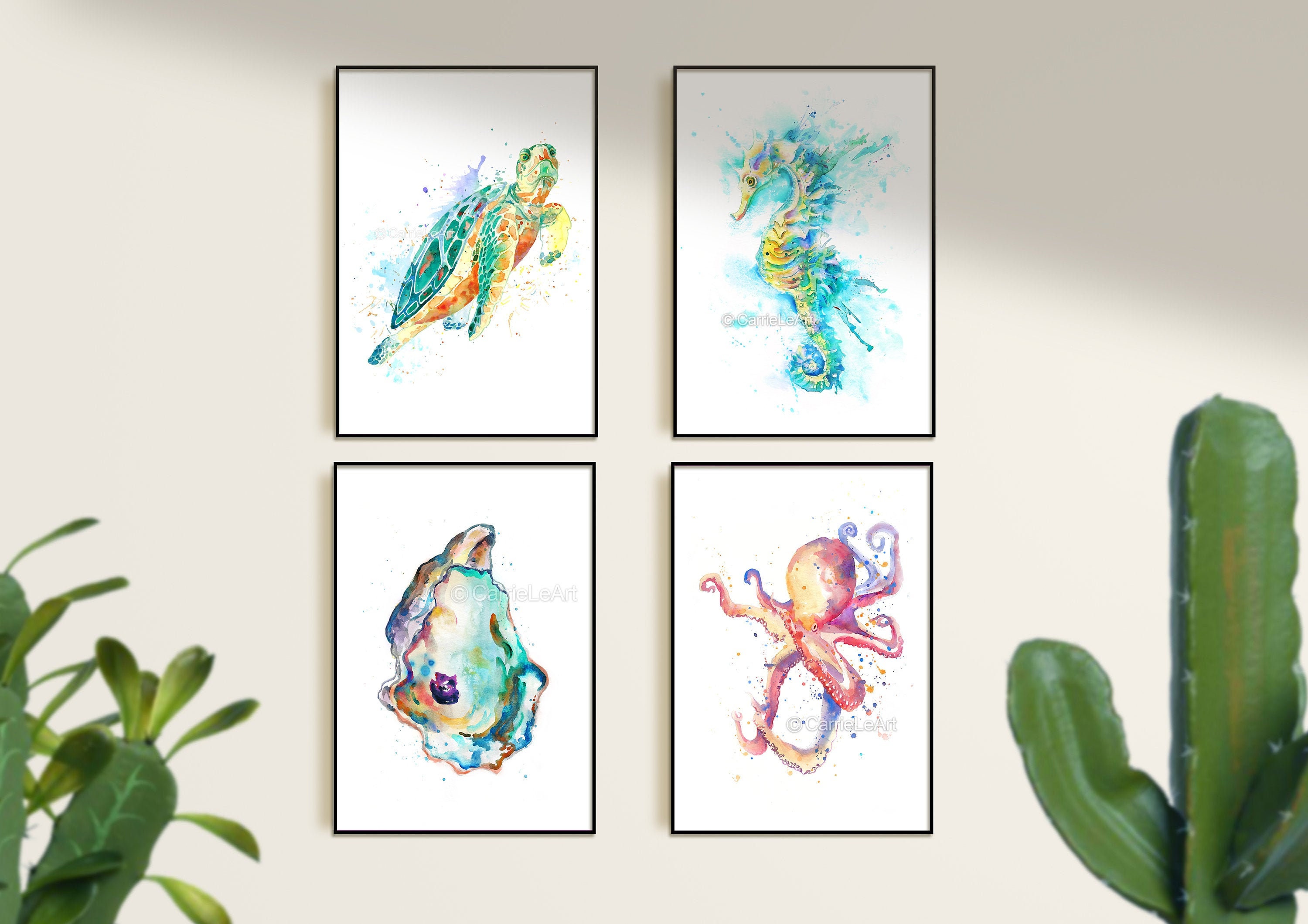 Nautical Art Print Set of 4 Coastal Wall Art Coastal Wall Etsy UK