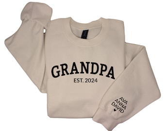 Personalized Grandpa Sweatshirt: Grandchildren Names, Est. 2024