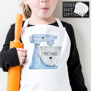 Personalized Kids Apron Set: Custom Chef Apron & Hat