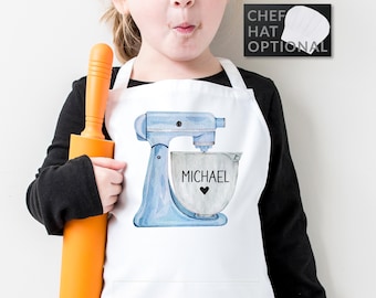 Personalized Kids Apron and Chef Hat Set | Custom Name Kids Cooking Gift | Toddler Baking Gift | Birthday Gift for Boys and Girls