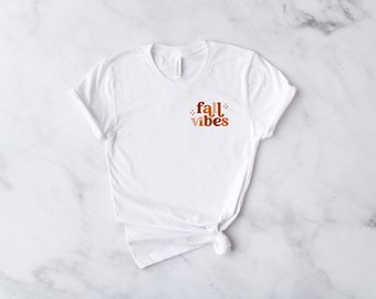 Camiseta Fall Vibes: Camiseta gráfica para mujer, diseño otoñal