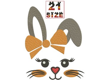 Baby Cartoon Rabbit Bunny Face EMBROIDERY Design Baby Cute Kid Applique Design Embroidery Machine Instant Download N6052