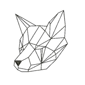 Fox Head Geometric EMBROIDERY Design Animal Creative Fill Design Embroidery Machine Instant Download Q8080