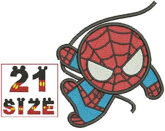 Superhero Spider Man Spiderman Embroidery Baby Kid Cute Character Chibi Logo Designs Embroidery Machine Instant Download N6147