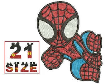 Superhero Spider Man Spiderman Embroidery Baby Kid Cute Character Chibi Logo Designs Embroidery Machine Instant Download N6150