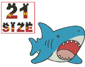 Baby Shark EMBROIDERY Design Kid Shark Applique Design Embroidery Machine Instant Download N6006
